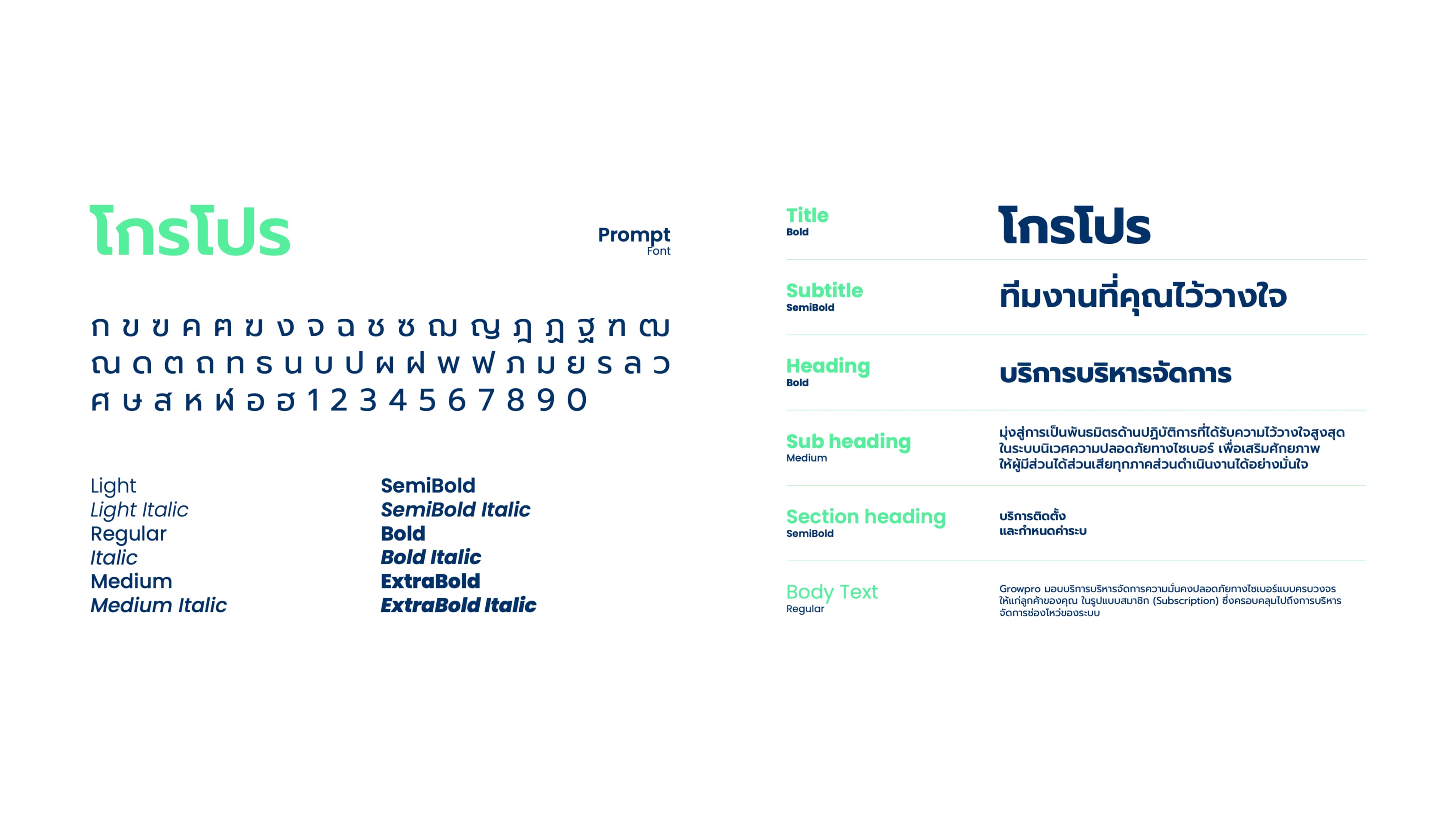 Brand font example